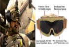Desert Storm Combat Tactical Military Ballistic EYE SHIELD Shooting Goggles With 3 Lenses And Protection Case Khaki Frame